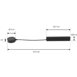 Transformador LED Lindby Lumaro, negro, longitud 67,5 cm, 100W