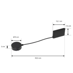 Transformador LED Lindby Lumaro, negro, longitud 55,5 cm, 100W