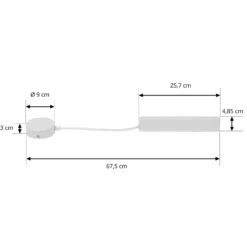 Transformador LED Lindby Lumaro, blanco, longitud 67,5 cm, 100W