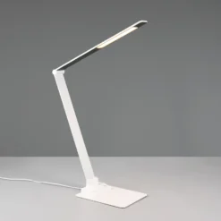 Travis Lámpara de mesa LED, blanca, CCT, atenuable, táctil, USB