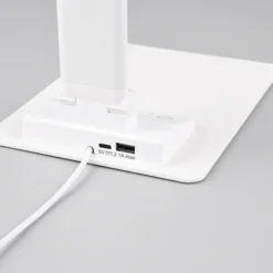 Travis Lámpara de mesa LED, blanca, CCT, atenuable, táctil, USB
