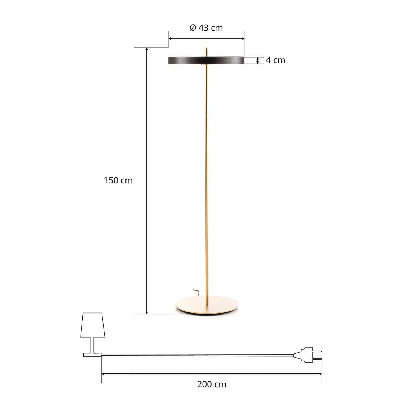 UMAGE Asteria floor lámpara de pie LED negro
