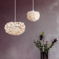 UMAGE Eos mini lámpara colgante plumas marrones