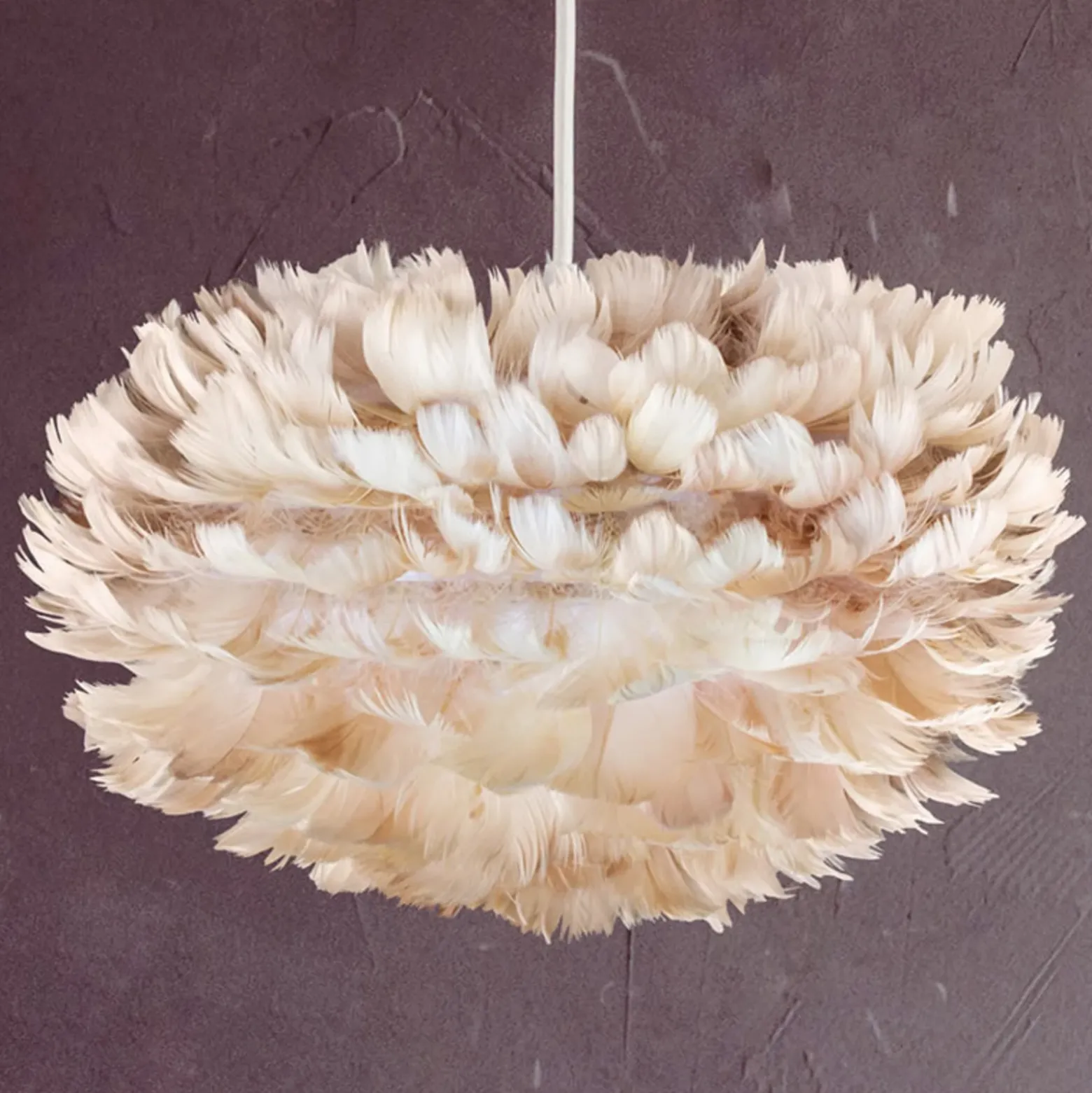 UMAGE Eos mini lámpara colgante plumas marrones