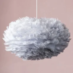 UMAGE Eos mini lámpara colgante plumas grises