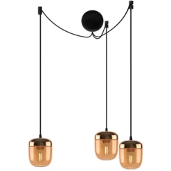UMAGE Lámpara colgante Bellota 3 luces latón ámbar
