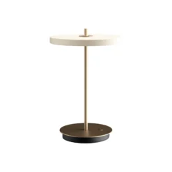 UMAGE lámpara de mesa LED recargable Asteria Move blanco perla/latón 31cm