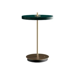 UMAGE lámpara de mesa LED recargable Asteria Move verde bosque/latón 31cm