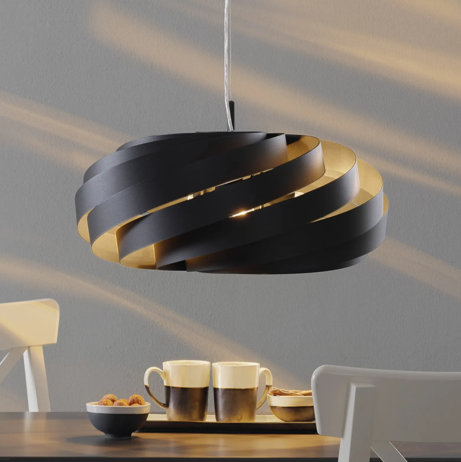Vento lámpara colgante, negro, Ø 60 cm, metal, E27