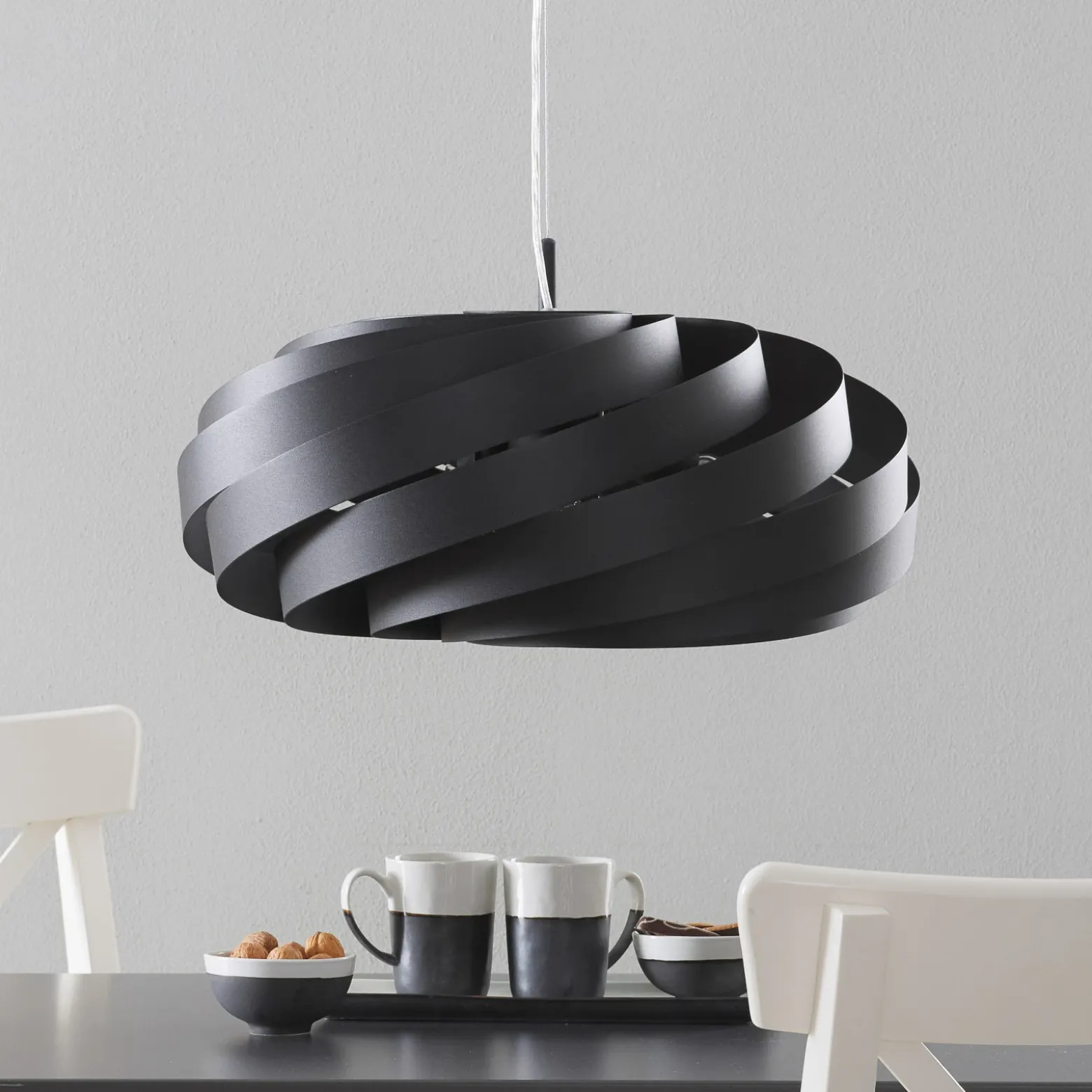 Vento lámpara colgante, negro, Ø 60 cm, metal, E27