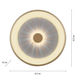 Vertigo Plafón LED, CCT, Ø 61,5 cm, latón