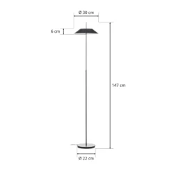 Vibia Mayfair - Lámpara de pie LED, gris grafito