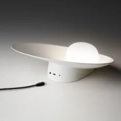 Vibia Musa 7404 lámpara de mesa, batería, blanco