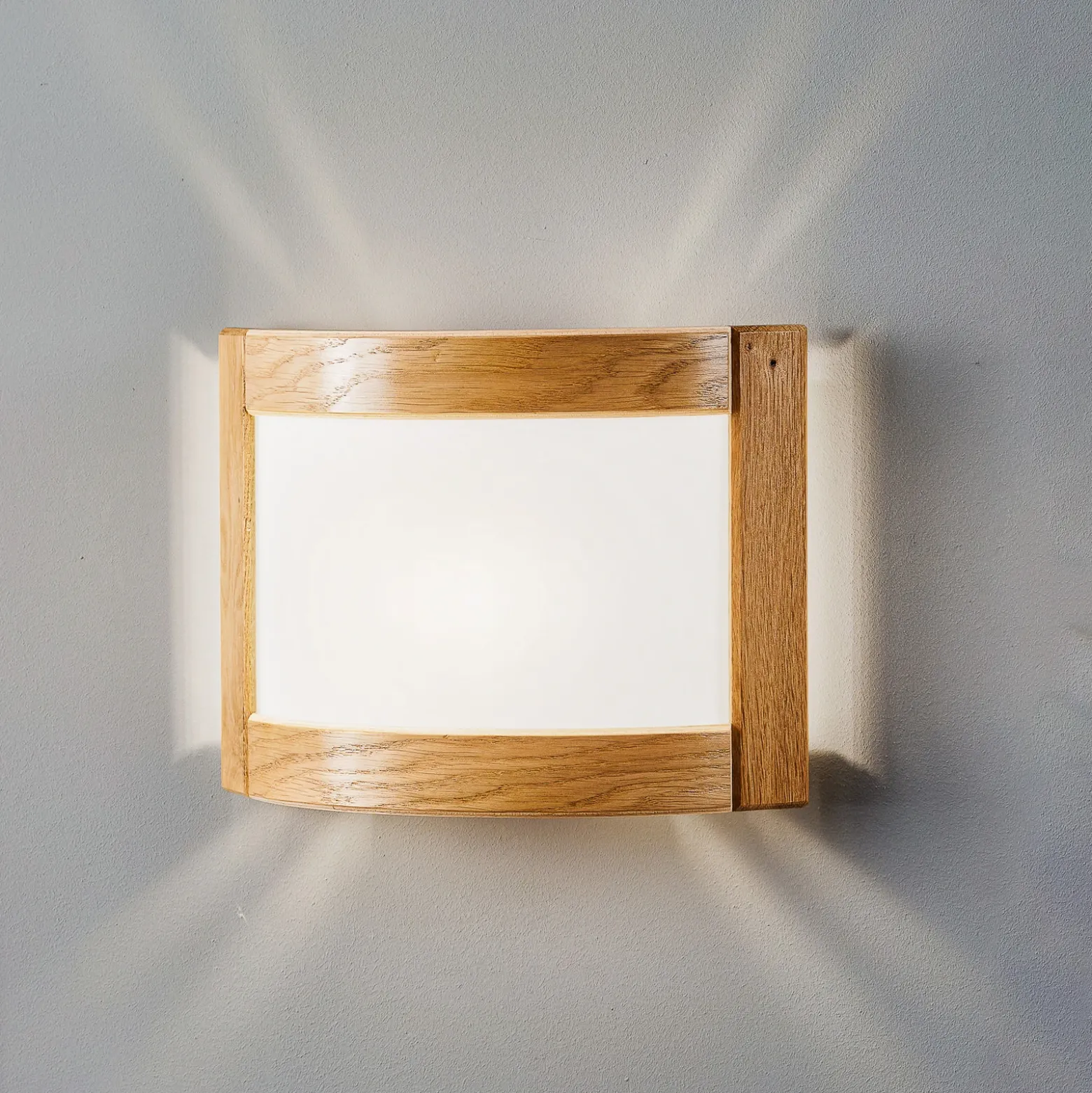 Zanna aplique de pared de madera, altura 22 cm, roble claro