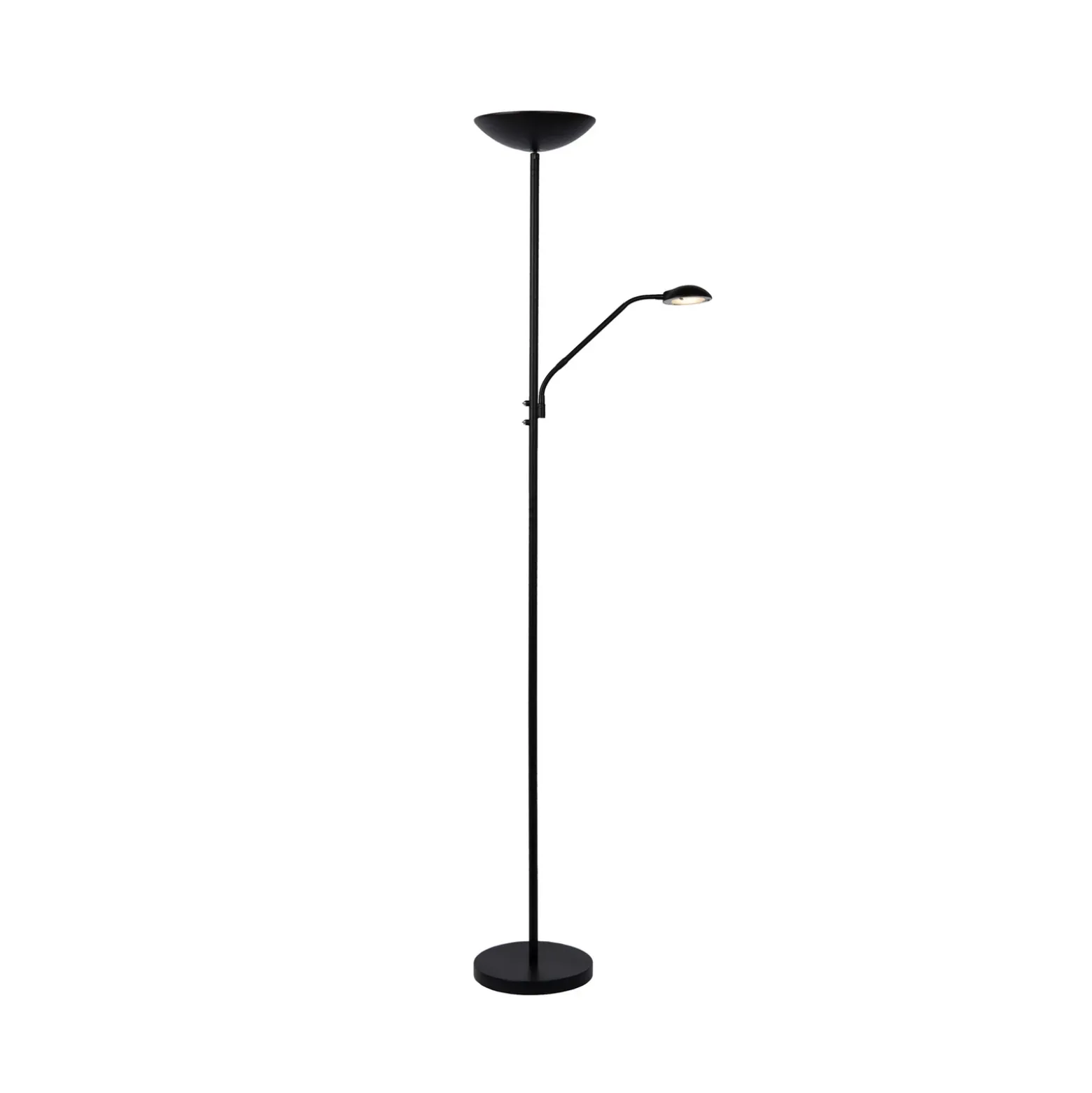 Zenith Lámpara LED de pie con lámpara de lectura LED, negro