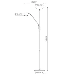 Zenith Lámpara LED de pie con lámpara de lectura LED, negro